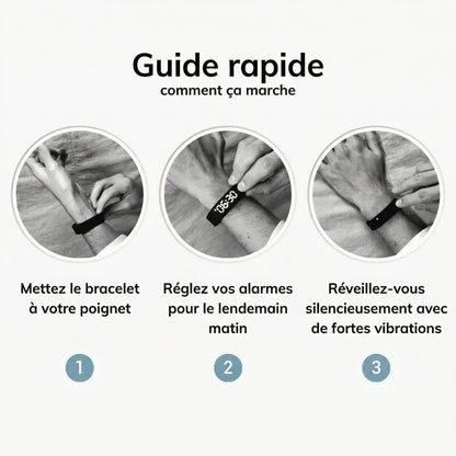 RiseFloow - Bracelet Réveil Vibrant Blanc