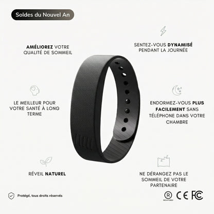 RiseFloow - Bracelet Réveil Vibrant Noir