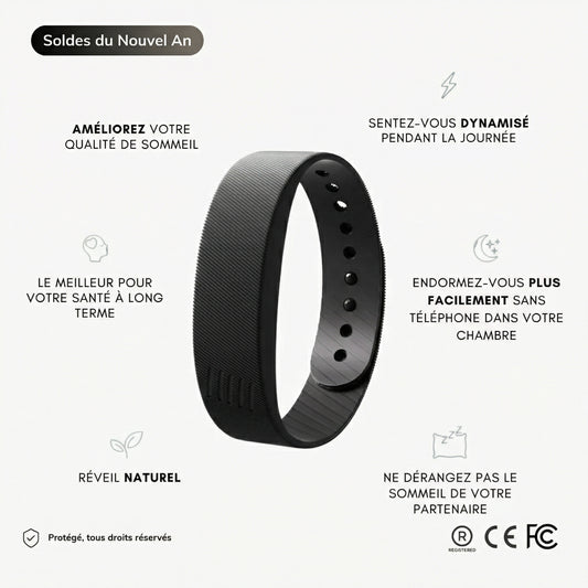 RiseFloow - Bracelet Réveil Vibrant Noir