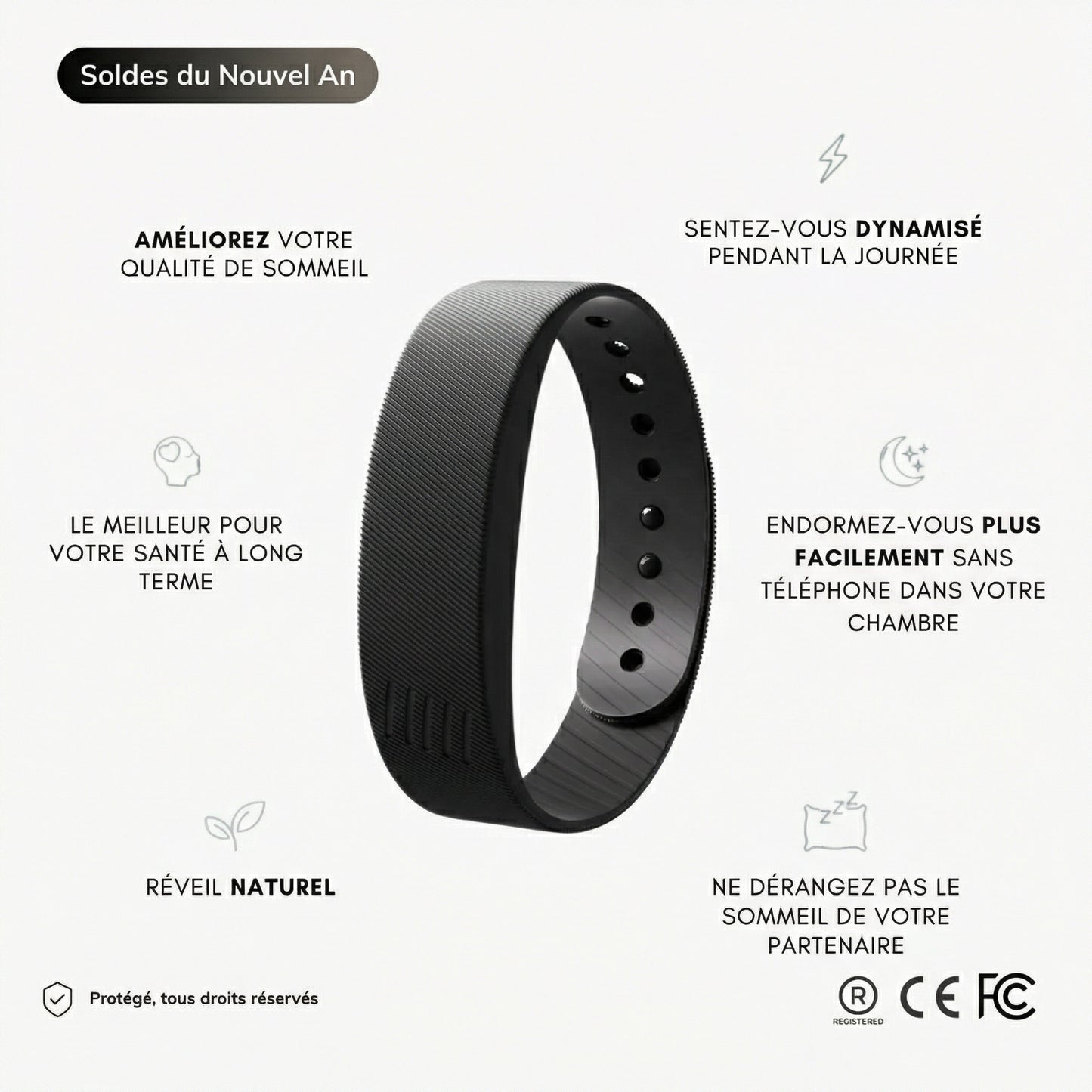 RiseFloow - Bracelet Réveil Vibrant