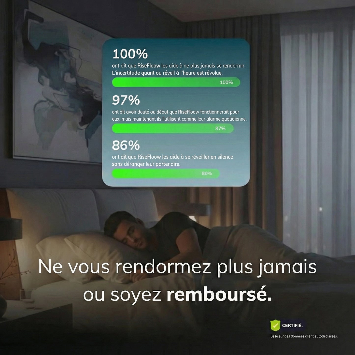 RiseFloow - Bracelet Réveil Vibrant Blanc