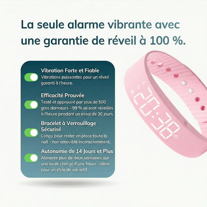 RiseFloow - Bracelet Réveil Vibrant Rose