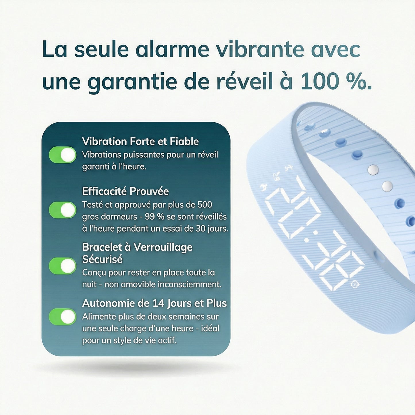 RiseFloow - Bracelet Réveil Vibrant